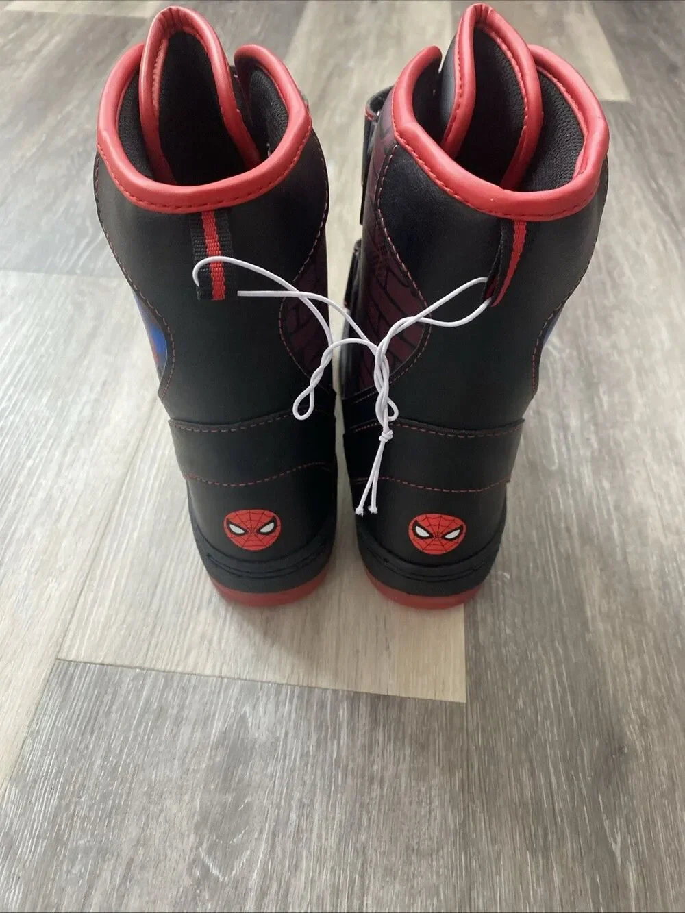 Marvel Boys Spider-Man Light-Up Hook & Loop Winter Boots Red/Black Size 7